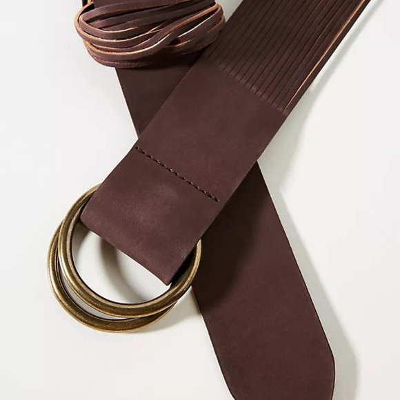 Anthropologie Tonya Double O-Ring Belt in BLACK main image 3